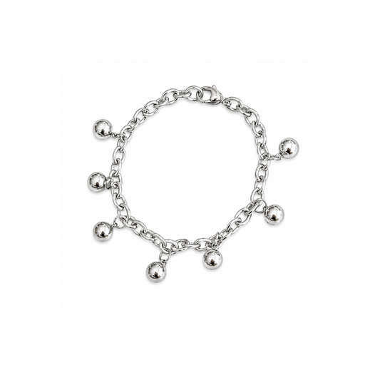 Silver Chain Bracelet with Silver Balls
