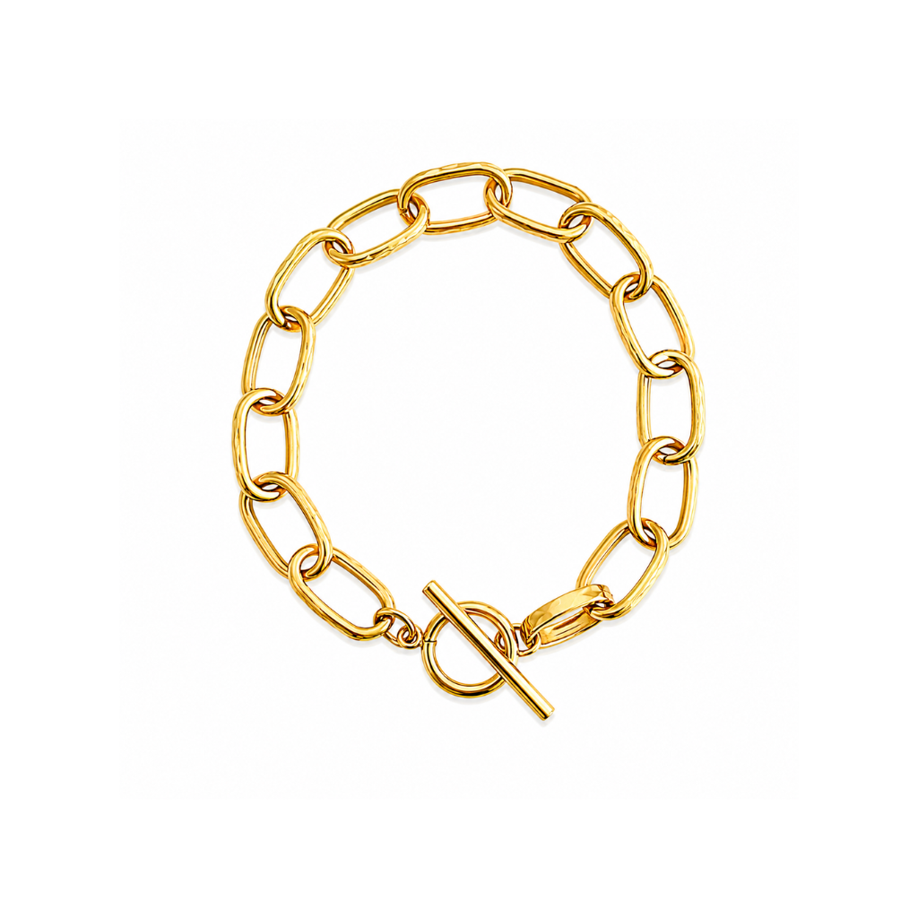 Brushed Gold Toggle Clasp Bracelet