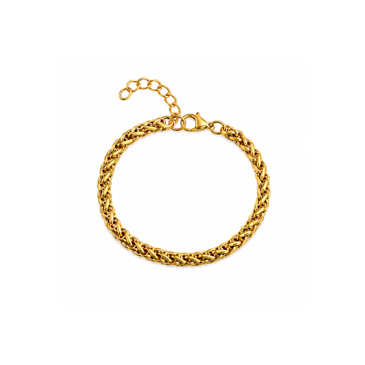 Gold 4mm Wheat Chain Bracelet