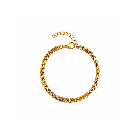 Gold 3mm Wheat Chain Bracelet