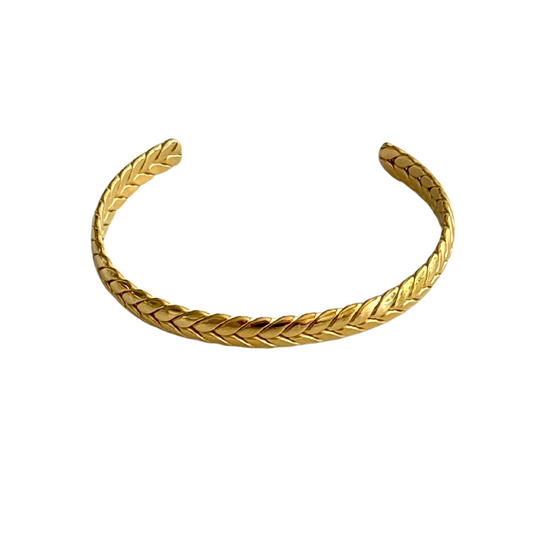 Large 6mm Wheat Cuff Bracelet
