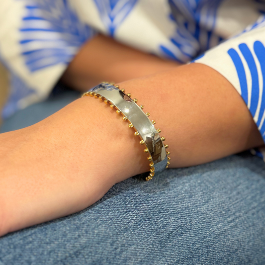 Two-Tone Wide Cuff Bracelet