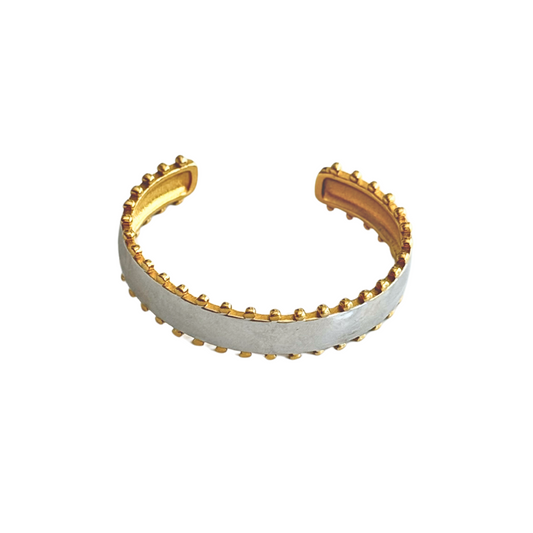 Two-Tone Wide Cuff Bracelet