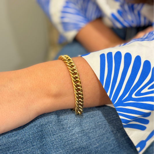 Wide Gold Braided Bracelet