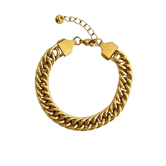 Wide Gold Braided Bracelet