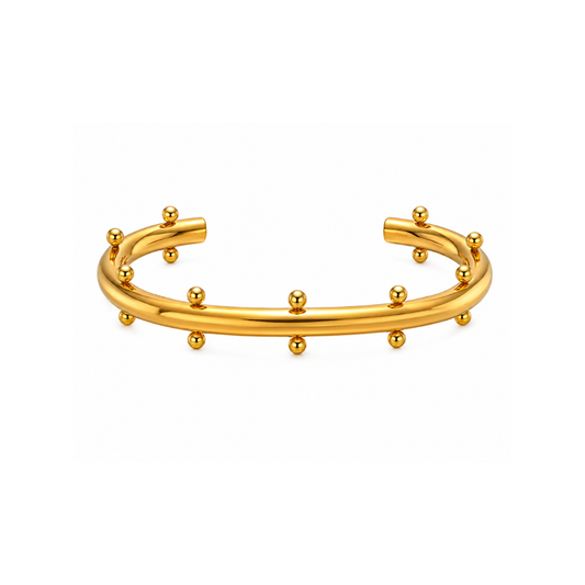 Gold Cuff with Beaded Accents
