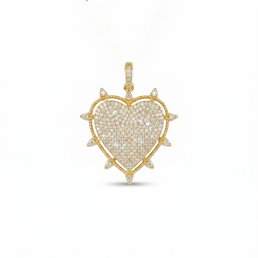 Gold Pavé Heart Charm