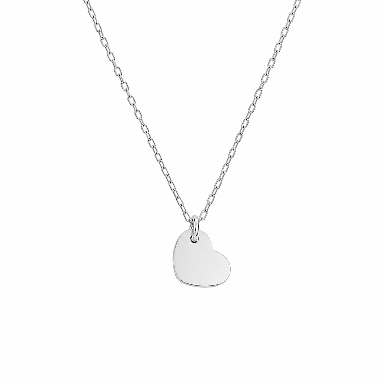 Silver Necklace with single heart charm