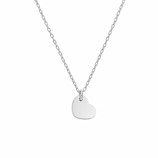 Silver Necklace with single heart charm