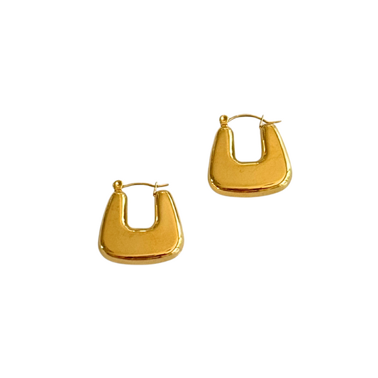 Gold Wide U-Shape Earring