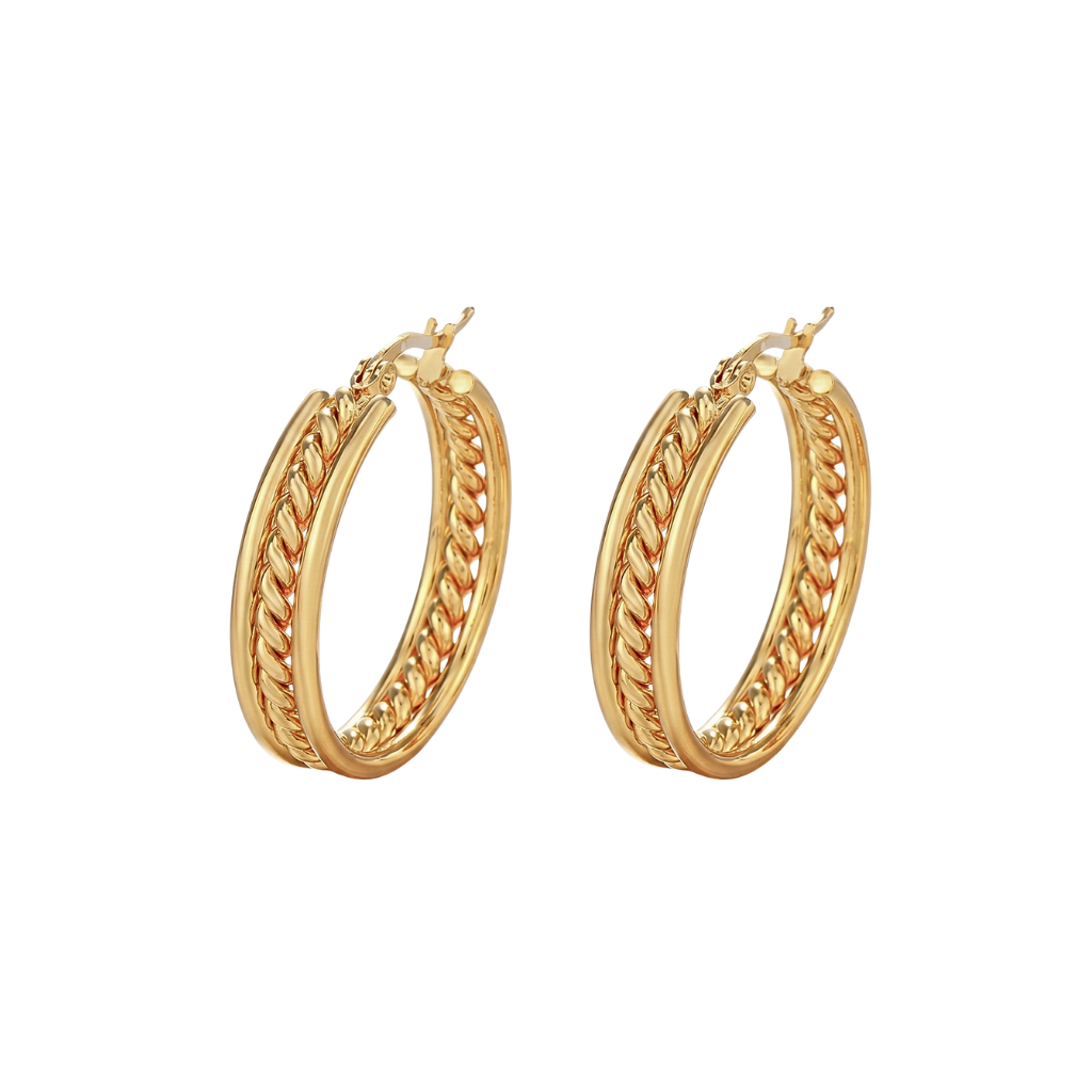 Gold Chain Hoop