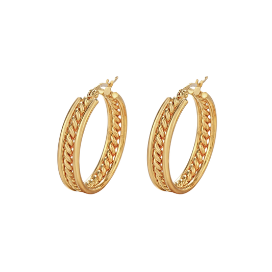 Gold Chain Hoop