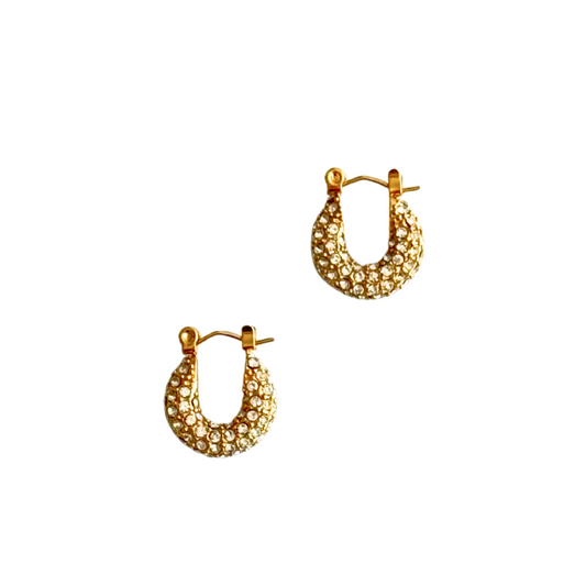 Gold Pavé Mini Hoop