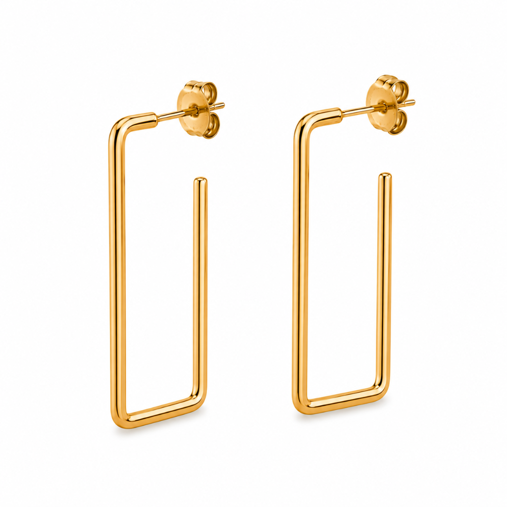 Large Thin Rectangle Earring