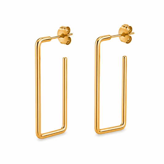 Large Thin Rectangle Earring