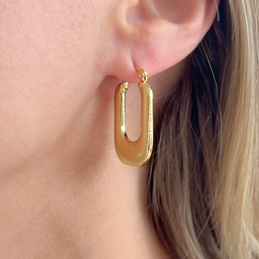 Gold Geometric Coil Earring