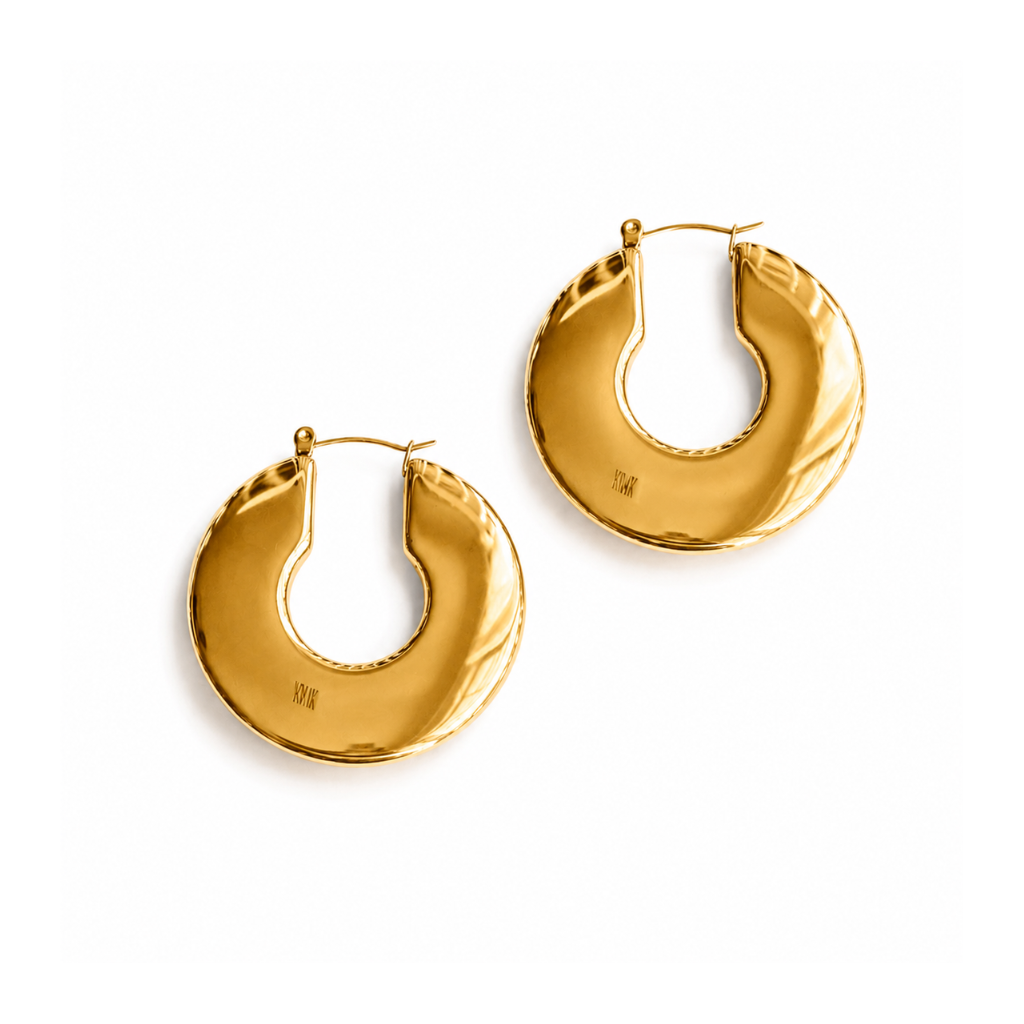 Gold Disc Hoop