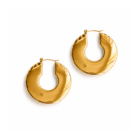 Gold Disc Hoop