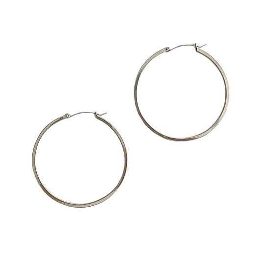 SIlver 2" Leverback Hoop