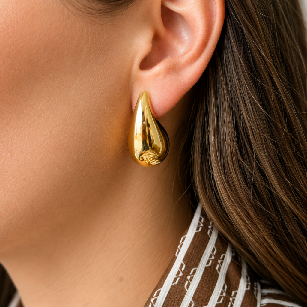 Gold Teardrop Earring