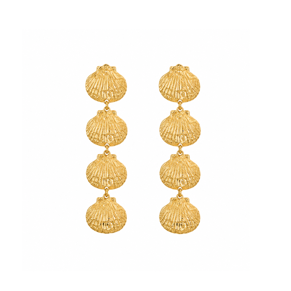 Gold Shell Drop Earrings