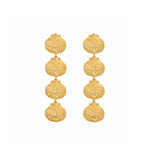 Gold Shell Drop Earrings