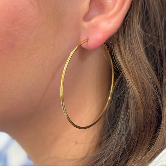 Large Thin Gold Hoop- 2.25"