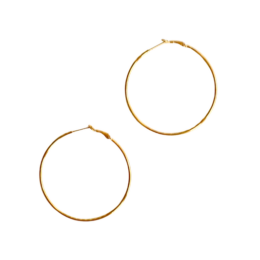 Large Thin Gold Hoop- 2.25"