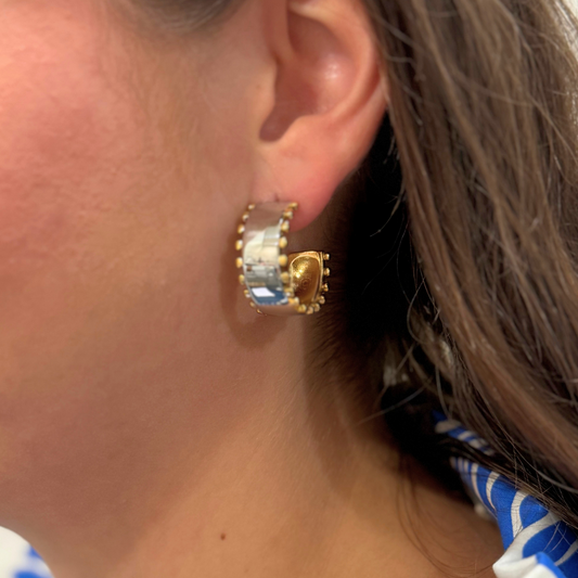 Two-Tone Wide C-Shape Hoop