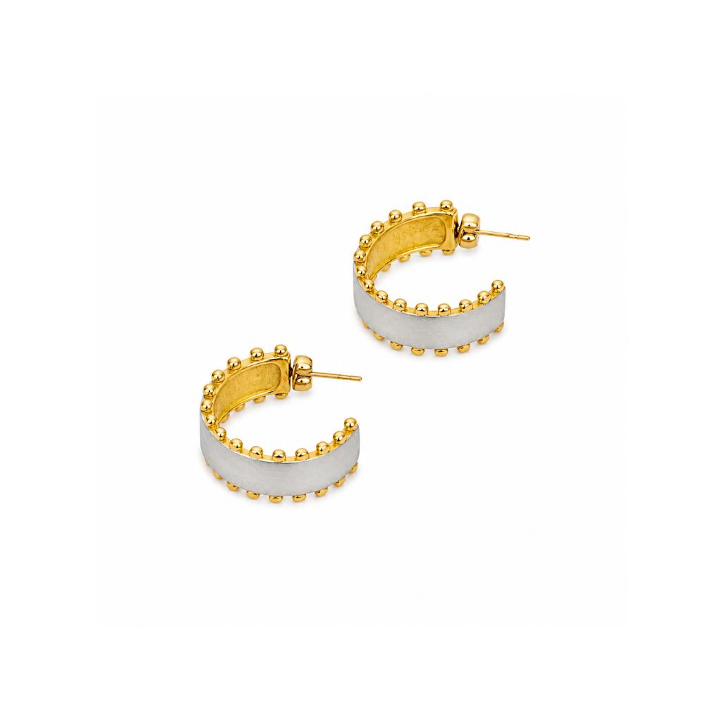 Two-Tone Wide C-Shape Hoop