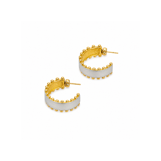Two-Tone Wide C-Shape Hoop