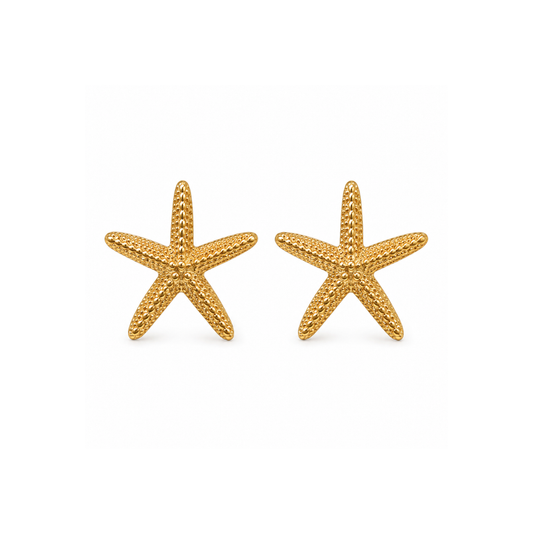 Large Gold Starfish Earring