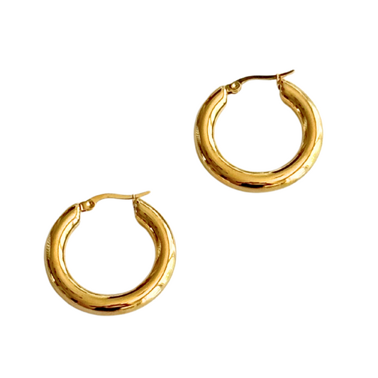 Gold Quarter Lever Back Hoop- 30mm