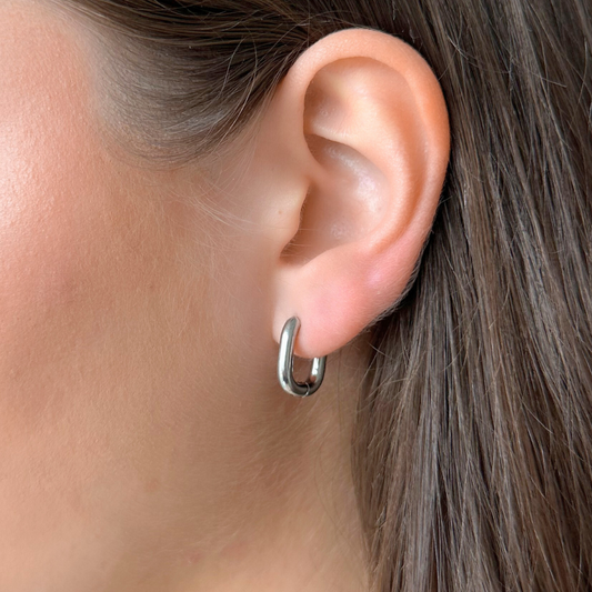 Small Silver U-Shape Huggies