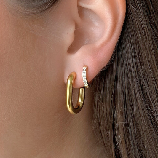 Small Gold Cubic Zirconia Huggies