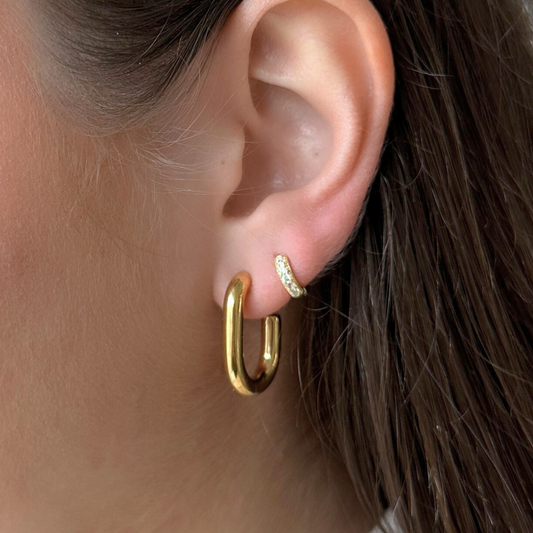 Gold Mini Cubic Zirconia Huggie