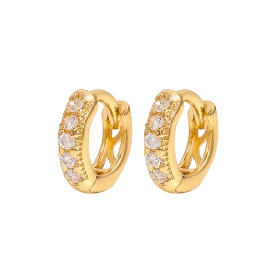 Gold Mini Cubic Zirconia Huggie