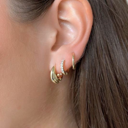 Set of Three Small Gold Huggies