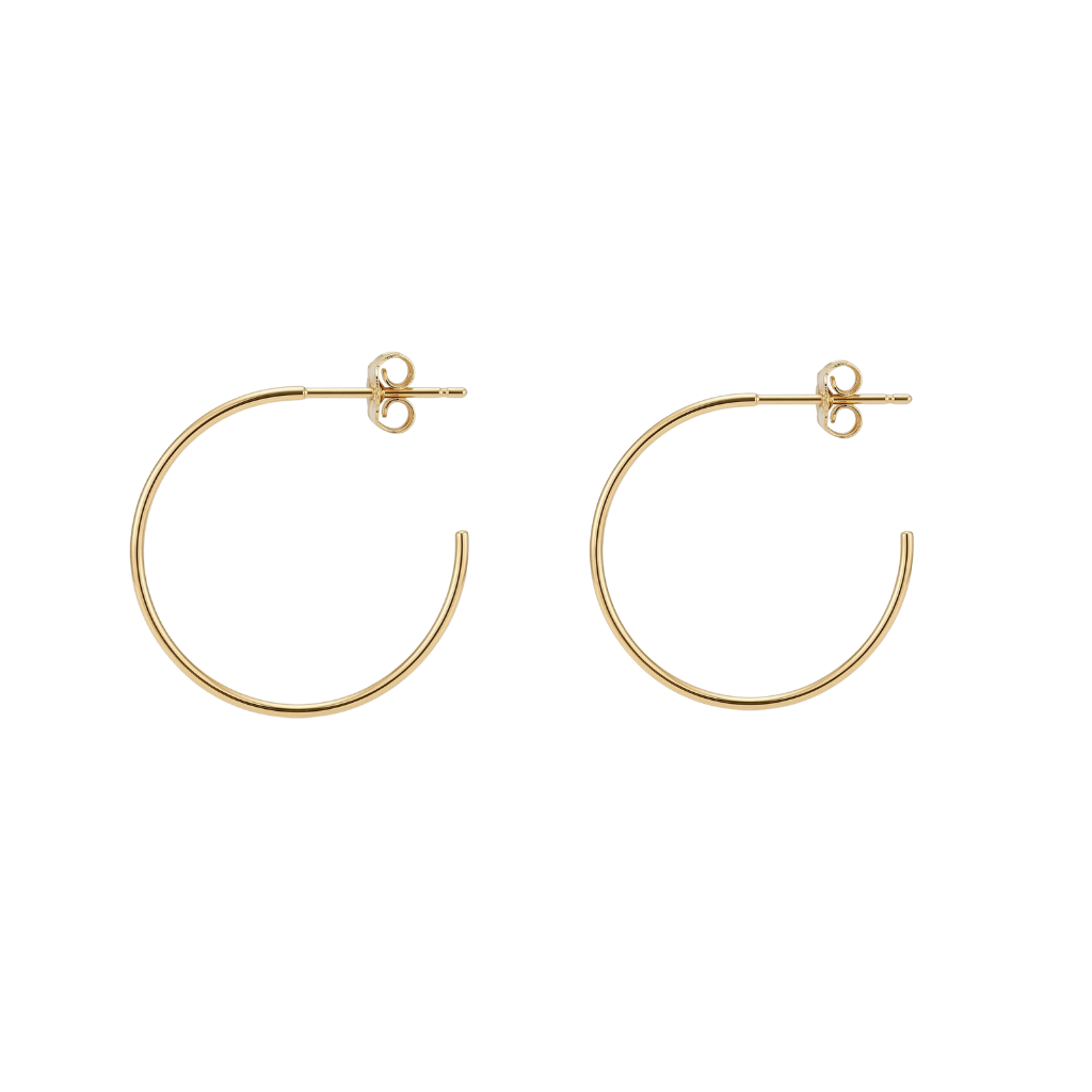 Thin Gold C-Shape Hoop - 1.2"