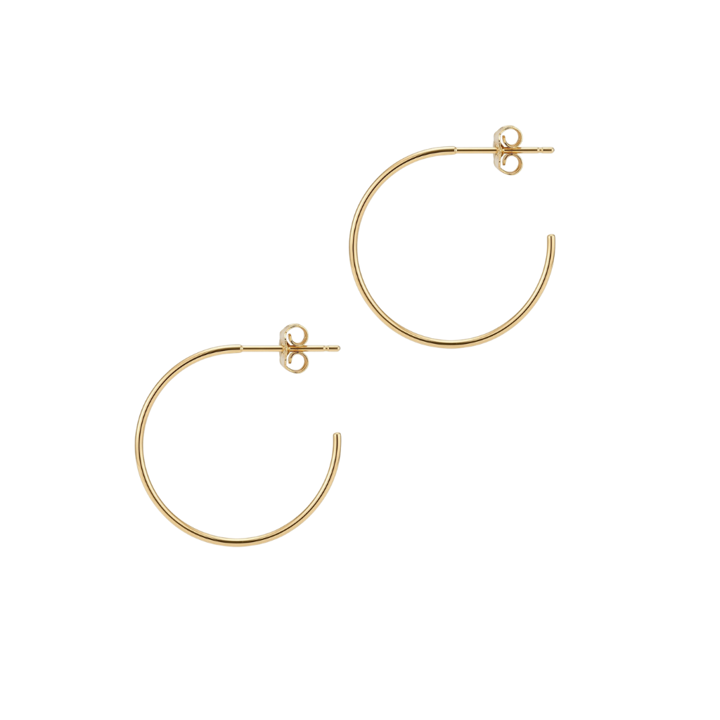 Thin Gold C-Shape Hoop- 0.75"