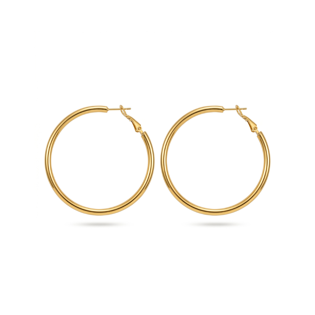 3mm Gold Tube Hoop (50mm)