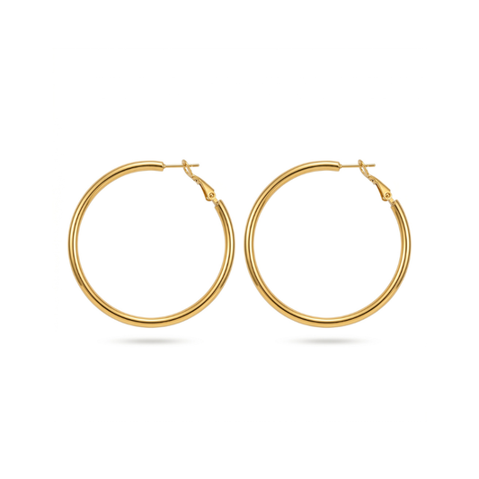 3mm Gold Tube Hoop (50mm)