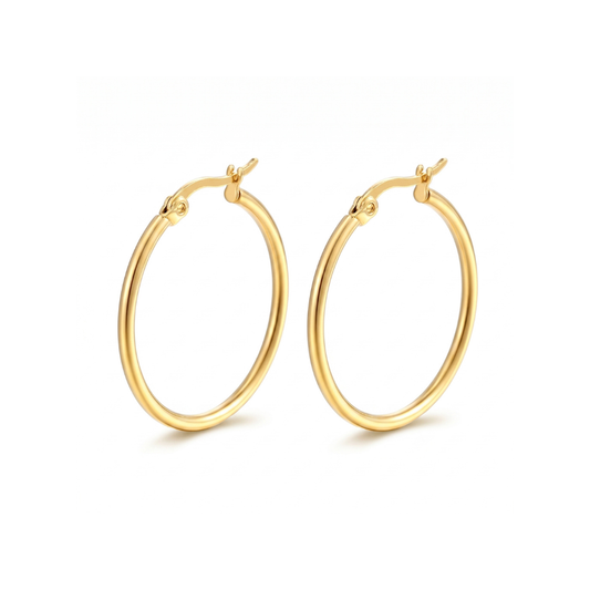 2mm Gold Tube Hoop (30mm)