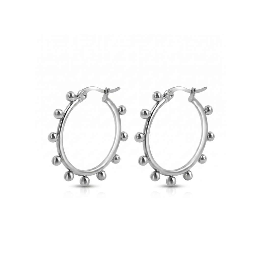 Silver Bead Hoop (20mm)
