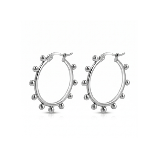 Silver Bead Hoop (20mm)