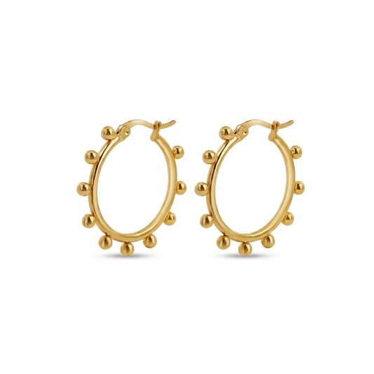 Gold Beaded Hoop (20mm)