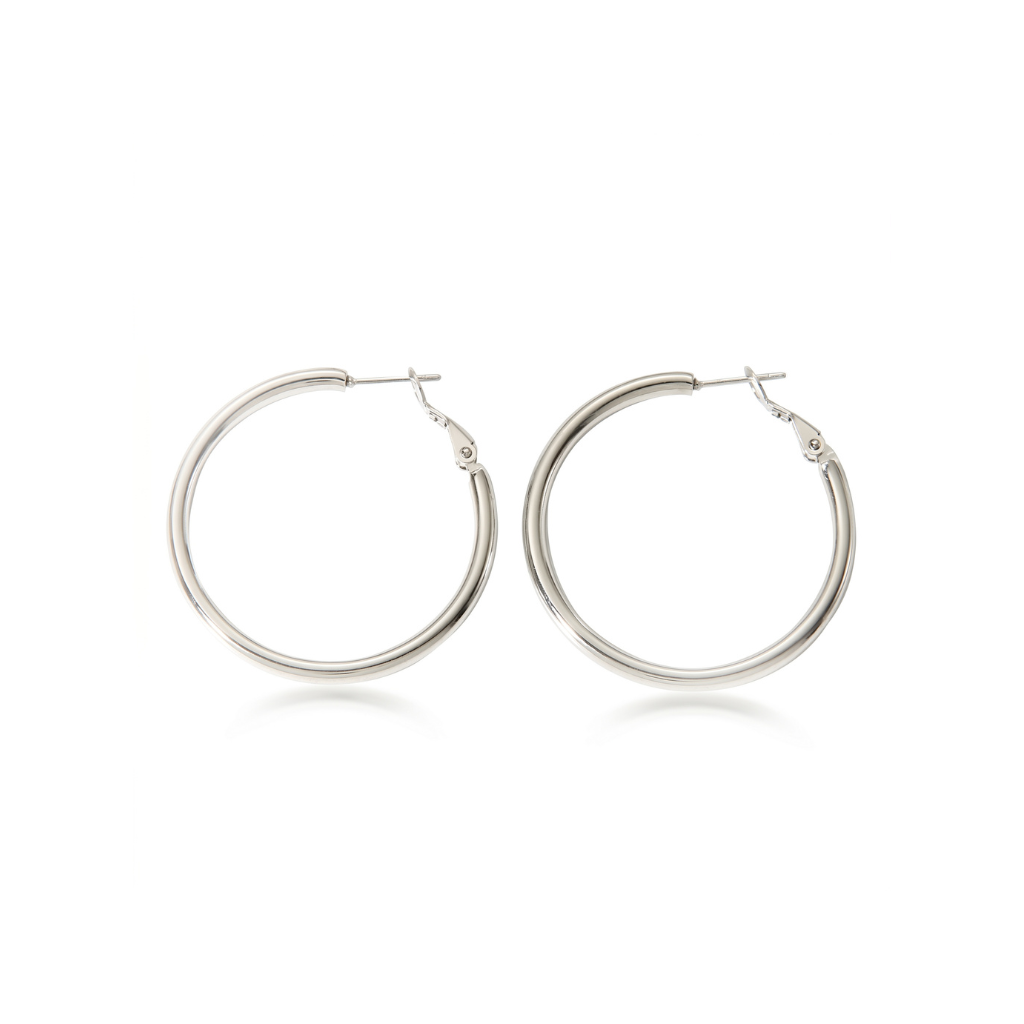2mm Silver Tube Hoop (40mm)