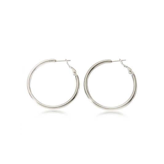 2mm Silver Tube Hoop (40mm)