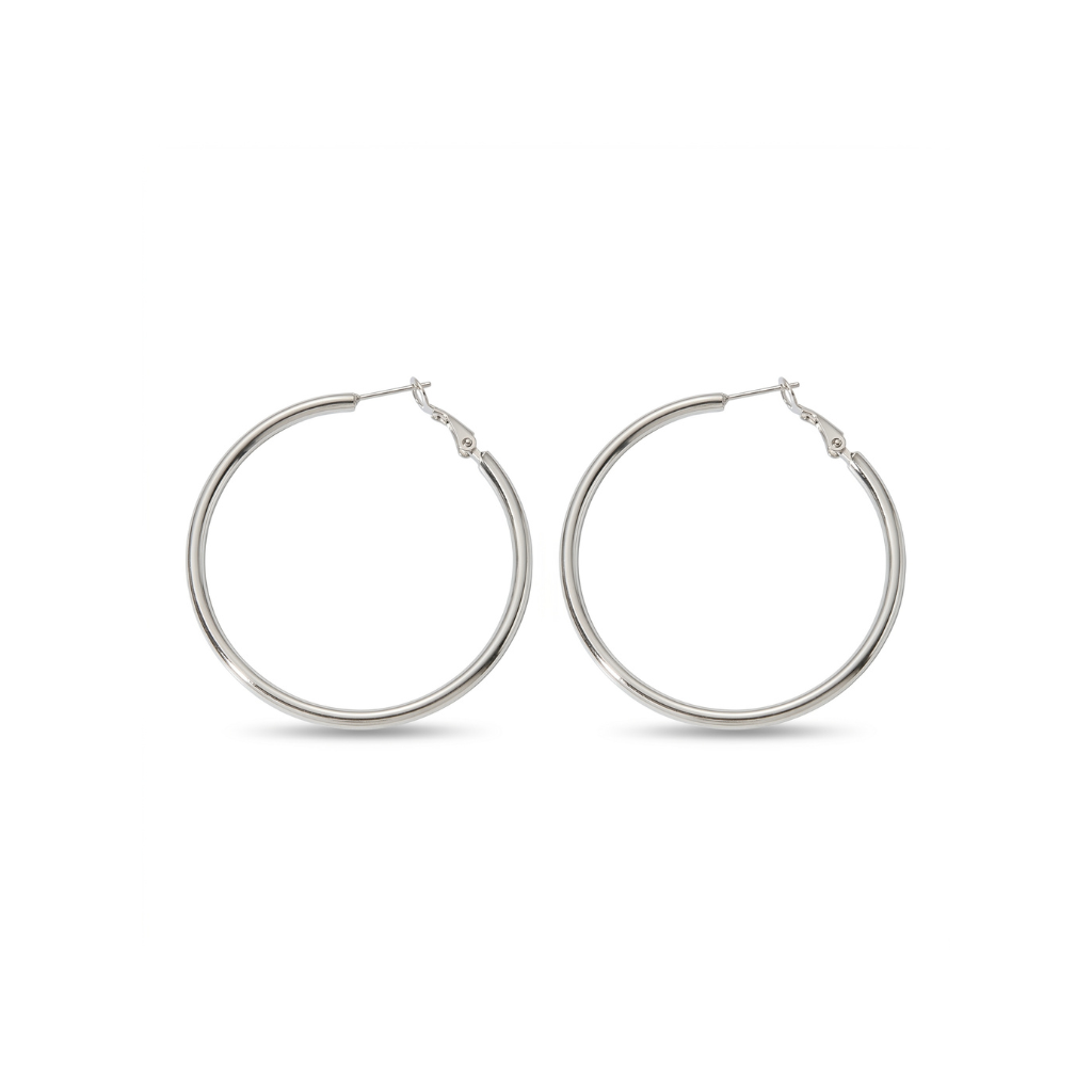 3mm Silver Tube Hoop (50mm)
