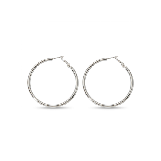 3mm Silver Tube Hoop (50mm)